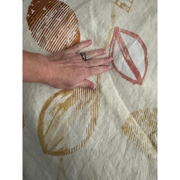 Vintage The Company Store Textured Leaf linen king duvet cover from 2019 - Picture 8 of 12